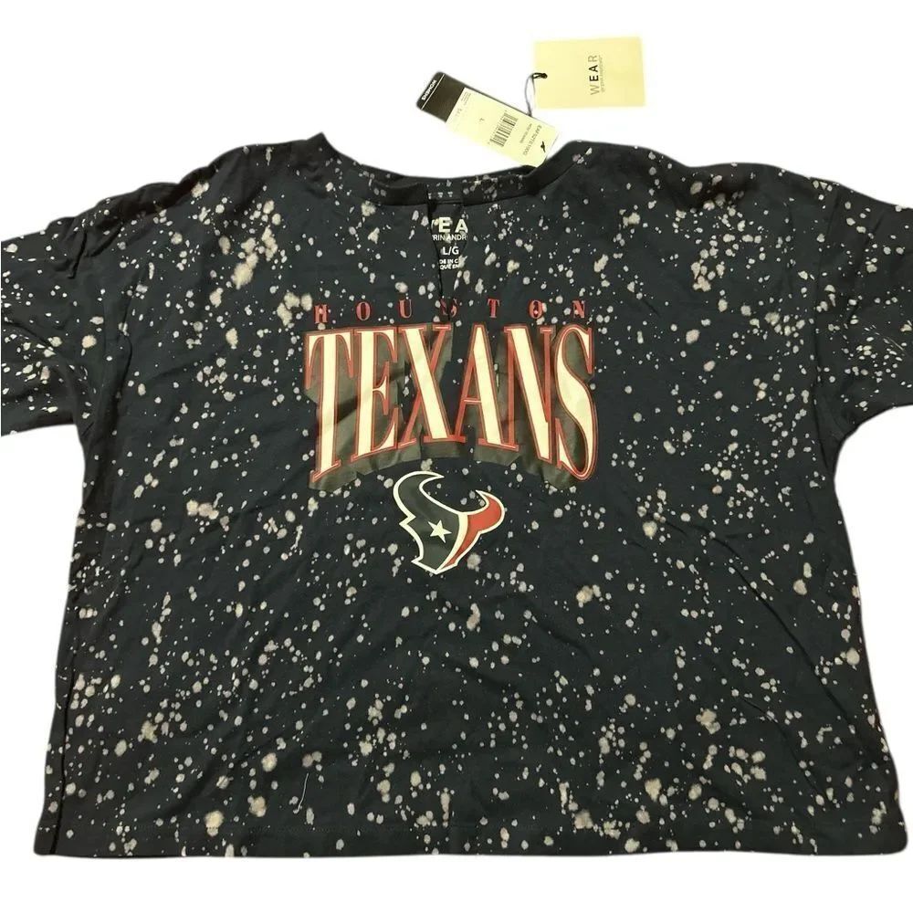 Women's WEAR by Erin Andrews Royal Houston Texans Cropped Top Sz-Large